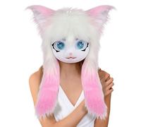 Genérico Furry Cosplay Heads - High-Quality Plush Fabric, Animal Cat Full Face, Large Expressive Eyes, Lightweight Costume Accessory | Halloween Anime Party Masquerade Theatre Performance