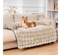 Genérico Fuzzy Calming Dog Sofa Bed Mat,Washable Dog Mat for Sofa Protector with Removable Cover,Plush Furniture Protector Couch Bed with Anti-Slip Bottom for Dogs and Cats