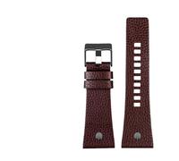 Genérico FYXT Ajuste for Diesel Wheambands Muñeca de hombre Muñeca de tamaño grande Bandas P-Olice 2 6mm 28mm 30mm 32mm Correa de cuero de piel de becerro genuina marrón negro(C brown black,24mm)