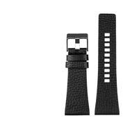 Genérico FYXT Ajuste for Diesel Wheambands Muñeca de hombre Muñeca de tamaño grande Bandas P-Olice 2 6mm 28mm 30mm 32mm Correa de cuero de piel de becerro genuina marrón negro(D black black,30mm)