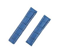 Genérico FYXT Banda de reloj Compatible con Breitling Strap Compatible Withr Mundo de navitimer Avenger Superocean Cinturón 20 mm 22mm 24mm logo(Sky blue bamboo,WITH SILVER BUCKLE_24MM)