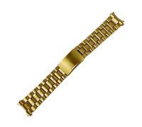 Genérico FYXT Banda de reloj de acero inoxidable 18 mm 20 mm 22 mm 24 mm de pulsera Curved Fin de la correa de doble bloqueo de la hebilla del reemplazo de la cinta de la muñeca(Gold,20mm)
