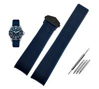 Genérico FYXT Banda de reloj de goma compatible con Tag way201a / way211a 300 | 500 Correa de muñeca 21mm 22mm Arc End Black Blue Watch Band con hebilla plegable(Blue black clasp,22mm)
