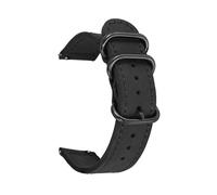 Genérico FYXT Correa De Cuero Genuino Crazy Horse 18mm 20mm 22mm Hebilla De Acero Inoxidable For Hombres Correa De Reloj De Pulsera Suave De Repuesto De Liberación Rápida(Black,18MM_SILVER BUCKLE)