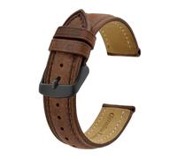 Genérico FYXT Correa De Reloj Correa De Reloj De Cuero Crazy Horse Retro De 14 Mm ~ 24 Mm Con Hebilla Negra Correa De Repuesto For Hombres Y Mujeres(Brown(Brown Line),20mm)