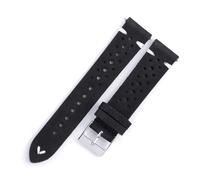 Genérico FYXT Correa De Reloj De Cuero Nobuk, 20mm, 22mm, Costura Hecha A Mano, Pulsera Negra Púrpura, Repuesto De Correa De Reloj De Piel De Vaca Transpirable Porosa(Black,22mm)