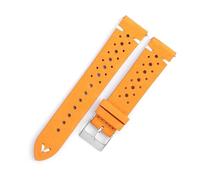 Genérico FYXT Correa De Reloj De Cuero Nobuk, 20mm, 22mm, Costura Hecha A Mano, Pulsera Negra Púrpura, Repuesto De Correa De Reloj De Piel De Vaca Transpirable Porosa(Yellow,20mm)