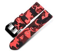 Genérico FYXT Correa De Reloj De Silicona De 20 Mm, 22 Mm, 24 Mm Y 26 Mm, Color Azul Camuflaje Y Gris, Accesorios For Reloj Con Herramienta.(Camo Red Black,24mm)