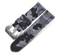 Genérico FYXT Correa De Reloj De Silicona De 20 Mm, 22 Mm, 24 Mm Y 26 Mm, Color Azul Camuflaje Y Gris, Accesorios For Reloj Con Herramienta.(Camo Grey Silver,24mm)