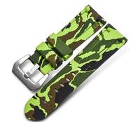 Genérico FYXT Correa De Reloj De Silicona De 20 Mm, 22 Mm, 24 Mm Y 26 Mm, Color Azul Camuflaje Y Gris, Accesorios For Reloj Con Herramienta.(Camo Green Silver,22mm)