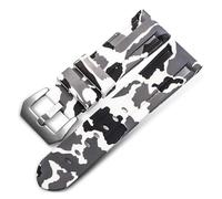 Genérico FYXT Correa De Reloj De Silicona De 20 Mm, 22 Mm, 24 Mm Y 26 Mm, Color Azul Camuflaje Y Gris, Accesorios For Reloj Con Herramienta.(Camo White Silver,22mm)