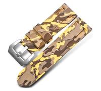 Genérico FYXT Correa De Reloj De Silicona De 20 Mm, 22 Mm, 24 Mm Y 26 Mm, Color Azul Camuflaje Y Gris, Accesorios For Reloj Con Herramienta.(Camo Yellow Silver,20mm)