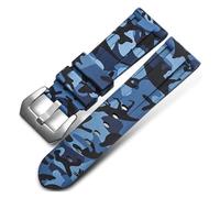 Genérico FYXT Correa De Reloj De Silicona De 20 Mm, 22 Mm, 24 Mm Y 26 Mm, Color Azul Camuflaje Y Gris, Accesorios For Reloj Con Herramienta.(Camo Blue Silver,20mm)