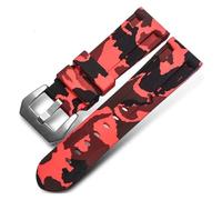 Genérico FYXT Correa De Reloj De Silicona De 20 Mm, 22 Mm, 24 Mm Y 26 Mm, Color Azul Camuflaje Y Gris, Accesorios For Reloj Con Herramienta.(Camo Red Silver,22mm)