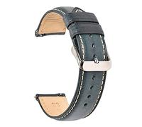 Genérico FYXT Cuero bronceado de aceite de cuero 22 mm 20 mm 18 mm de reloj rápido Correa de banda marrón compatible con hombres mujeres compatibles con fósiles(Dark blue-S,18mm)