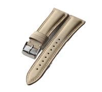 Genérico FYXT Diadema De Tela Oxford Hecha A Mano Con Correa De Piel De Vaca, Cadena De Reloj For Hombre De Estilo Retro De Liberación Rápida De 18, 19, 20 Y 22 Mm.(D Silver Buckle,20mm)