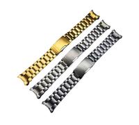 Genérico FYXT Pulsera de la correa de la banda del reloj de reemplazo de acero inoxidable sólido 12 14 16 18 20 22 Muñeca de 24 mm Despliegue de soldadura sin fisuras(Rose gold Arc,18mm)