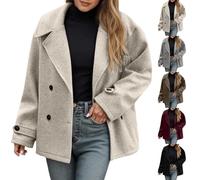 Genérico Gabardina Corta Mujer Abrigo Cortavientos Abrigos Entretiempo Trench Casual con Bolsillo Ropa de Gabardina Talla Grande Gabardinas Elegante Invierno Chaqueta Primavera Otoño (01-Khaki, XL)