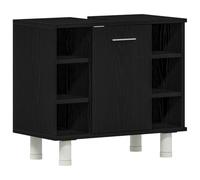 Genérico Gabinete de Baño con Estante Roble Negro 60 x 32 x 54 cm,Armarios y Almacenamiento,Tocadores,Tocadores de baño-862514