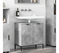 Genérico Gabinete de Lavabo para Baño Gris Concreto 60,5 x 33,5 x 61 cm,Mobiliario,Armarios y Almacenamiento,Tocadores,Tocadores de baño-883417