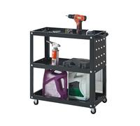 Genérico Gabinete Trabajo con Ruedas y Tablero Perforado, Organizador Herramientas 3 Niveles, Carrito Herramientas for reparación automóviles, Alta Capacidad Carga(Black,Style 1)