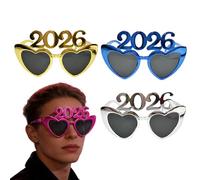 Genérico Gafas De Feliz Año Nuevo - Accesorios De Disfraces En Forma De Corazón | Gafas Para La Fiesta De Fin De Año | Para Adultos, Adolescentes, Fiestas, Máscaras, Carnavales, Favores