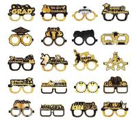 Genérico Gafas de fiesta de graduación, 2025 Accesorios de graduación 20 piezas | Lindas decoraciones de papel para el hogar, escuela, regalo de fiesta, celebración de jardín de infantes