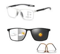 Genérico Gafas de Lectura con Antiluz Azul de Moda con Bisagras de Muelle para Leer, Gafas de Presbicia Multifocales Progresivas Fotocromáticas Inteligentes Deportivas