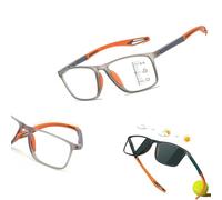 Genérico Gafas De Lectura con Filtro De Luz Azul De Moda Hombres Y Mujeres Gafas De Presbicia Bifocales Progresivas Fotocromáticas,Lentes De Lectura Progresivos TR90, Estilo Deportivo(Naranja,2.0X)