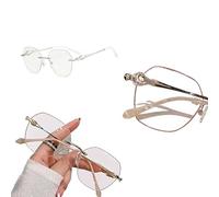 Genérico Gafas De Lectura Con Filtro De Luz Azul,Lentes De Luz Azul Gafas Para Computadora Lente Transparentes Para Mujeres Anti Fatiga De Ojos Mejorar El Sueño Marco Ultraligero(Plata,0x)