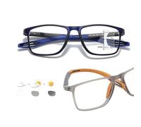 Genérico Gafas de Lectura con Filtro de luz Azul para Hombre y Mujer, Gafas de Presbicia multifocales progresivas, rectangulares, TR90, Flexibles, Gafas de Bloqueo(Black/Blue,3.5x)