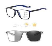 Genérico Gafas de Lectura con Filtro de Luz Azul para Hombre y Mujer, Gafas de Presbicia Ultraligera y Cómodas Contra La Luz Azul Multifocales Progresivas, TR90, Flexibles(Black/Blue,4.0x)