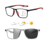 Genérico Gafas de Lectura con Filtro de Luz Azul para Hombre y Mujer, Gafas de Presbicia Ultraligera y Cómodas Contra La Luz Azul Multifocales Progresivas, TR90, Flexibles(Black/Red,2.5x)