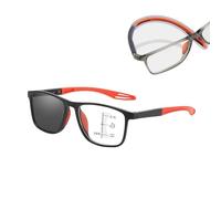 Genérico Gafas De Lectura De Silicona Lentes Luz Azul Para Hombres Y Mujeres, Gafas Con Ajuste De La Función Del Objetivo Con Los Cambios De Luz, Actuando Como Gafas De Sol(Red-1,3.5x)