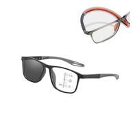 Genérico Gafas De Lectura De Silicona Lentes Luz Azul Para Hombres Y Mujeres, Gafas Con Ajuste De La Función Del Objetivo Con Los Cambios De Luz, Actuando Como Gafas De Sol(Black-1,2.5x)