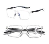 Genérico Gafas de lectura deportiva para mujeres y hombres, Bisagras Resorte anti luz azul anteojos de lectura gafas(Transparent,4.0x)