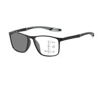 Genérico Gafas De Lectura Deportivas TR90 Para Hombres Y Mujeres, Gafas De Lectura Multifocales Progresivas, Gafas Anti Luz Azul(Negro/Gris,1.5x)