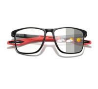 Genérico Gafas De Lectura Fotocromáticas Para Hombre Y Mujer, Gafas De Lectura Multifocales Progresivas, TR90, Bloqueo De Luz Azul, Protección UV(Negro/Rojo,4.0x)