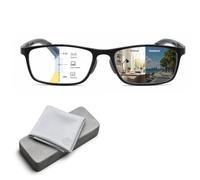 Genérico Gafas de Lectura Fotocromáticas Progresivas, Lentes Multifocales para Vista Cansada, Protección Anti Luz Azul y UV, Cómodas y Ligeras para Uso Diario(Black/Gray,3.0x)