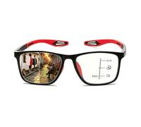 Genérico Gafas de Lectura Fotocromáticas Progresivas Multifocales Inteligentes para Hombre y Mujer-Gafas Presbicia Autoajustables con Graduación Automática-Gafas de Sol anti Luz Azul & UV(Rojo,+3.00)