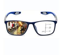 Genérico Gafas de Lectura Fotocromáticas Progresivas Multifocales Inteligentes para Hombre y Mujer-Gafas Presbicia Autoajustables con Graduación Automática-Gafas de Sol anti Luz Azul & UV(Azul,+3.00)