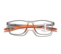 Genérico Gafas de lectura fotocromáticas progresivas multifoco, Gafas De Presbicia antiluz azul, con protección UV para hombres y mujeres, para leer al aire(Gray/Orange,3.5 x)