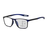 Genérico Gafas de lectura fotocromáticas progresivas multifoco, Gafas De Presbicia antiluz azul, Gafas Ultraligeras De Lectura para hombres y mujeres, para leer al aire(Dark blue/blue,1.0 x)