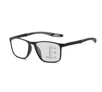 Genérico Gafas de lectura fotocromáticas progresivas multifoco, Gafas De Presbicia antiluz azul, Gafas Ultraligeras De Lectura para hombres y mujeres, para leer al aire(Black/Gray,2.5 x)