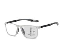 Genérico Gafas de lectura fotocromáticas progresivas multifoco, Gafas De Presbicia antiluz azul, Gafas Ultraligeras De Lectura para hombres y mujeres, para leer al aire(Transparent/gray,2.0 x)
