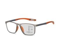 Genérico Gafas de lectura fotocromáticas progresivas multifoco, Gafas De Presbicia antiluz azul, Gafas Ultraligeras De Lectura para hombres y mujeres, para leer al aire(Gray/Orange,2.5 x)