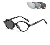 Genérico Gafas De Lectura Fotocrómica Bloqueo De Luz Azul Para Hombres Mujeres, Marco Oval Vintage, Para Mirar Computadora Televisión Teléfono Celular(Negro,3.5x)