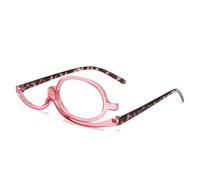 Genérico Gafas de Lectura Lupa Flip Down Cosméticos Lectores para Mujeres, gafas de maquillaje, lupa de lectores cosméticos, Gafas Giratorias para hacer o leer(Pink leopard print,1.5x)