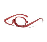 Genérico Gafas de Lectura Lupa Flip Down Cosméticos Lectores para Mujeres, Gafas de Presbicia Maquillaje con Lente Reversible, Gafas Giratorias para hacer o leer, leer(Rojo,3.5x)