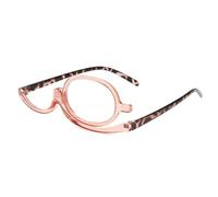 Genérico Gafas de Lectura Lupa Flip Down Cosméticos Lectores para Mujeres, Gafas de Presbicia Maquillaje con Lente Reversible, Gafas Giratorias para hacer o leer, leer(Apricot leopard print,3.5x)
